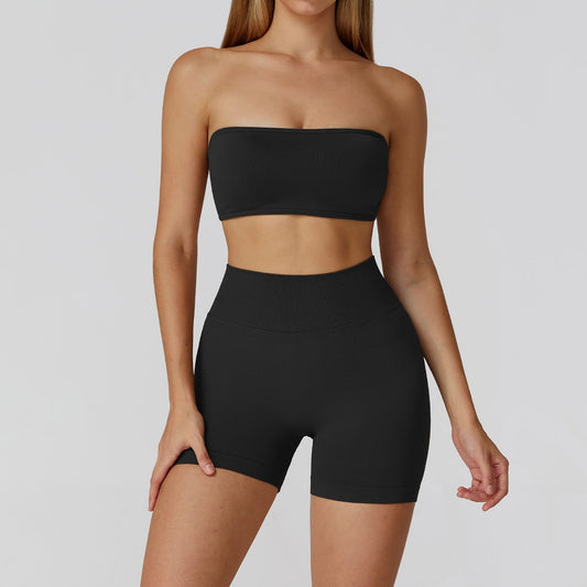 Conjunto Fitness de Yoga con Espalda Calada y Cintura Alta