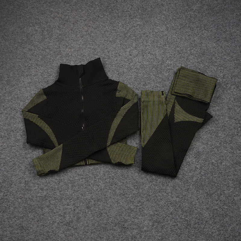 Conjunto deportivo de yoga 3 piezas (elástico)